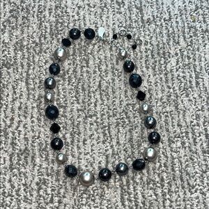 White House Black Market Black and Silver Necklace